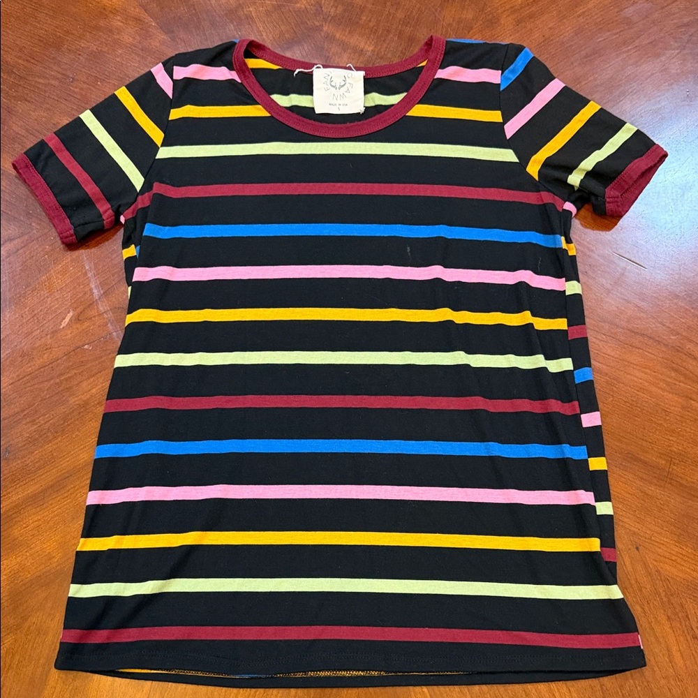 Fantastic Fawn Colorful Striped Tee‎